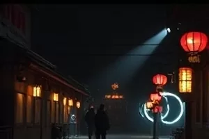 风从旧巷来中老墙爬山虎与木格窗